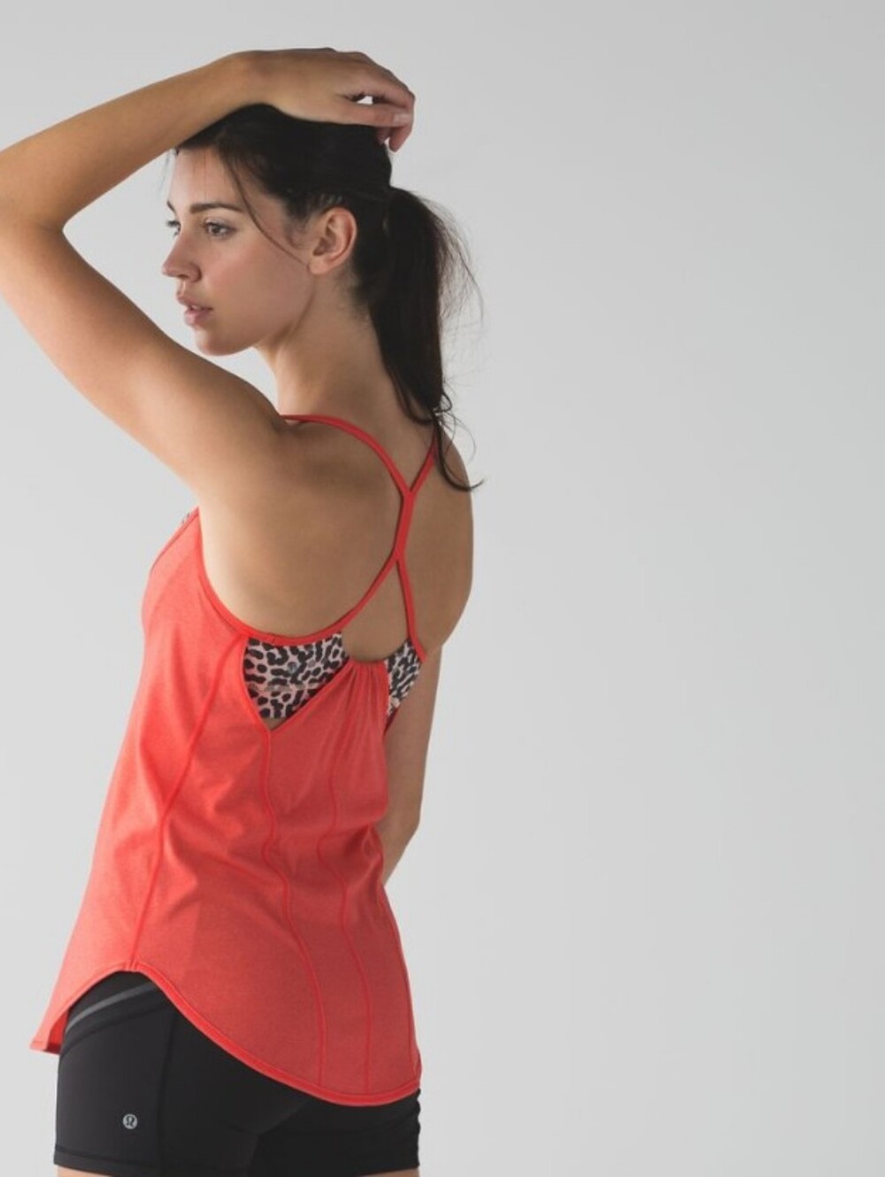 LULULEMON Roll Out TankHeathered Alarming / Ace Spot Grain Black